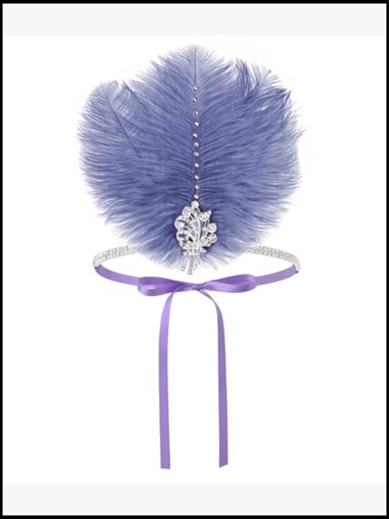 1920s Feather Headpiece Flapper Headband Great Gatsby Vintage Costume Accessory main image 7